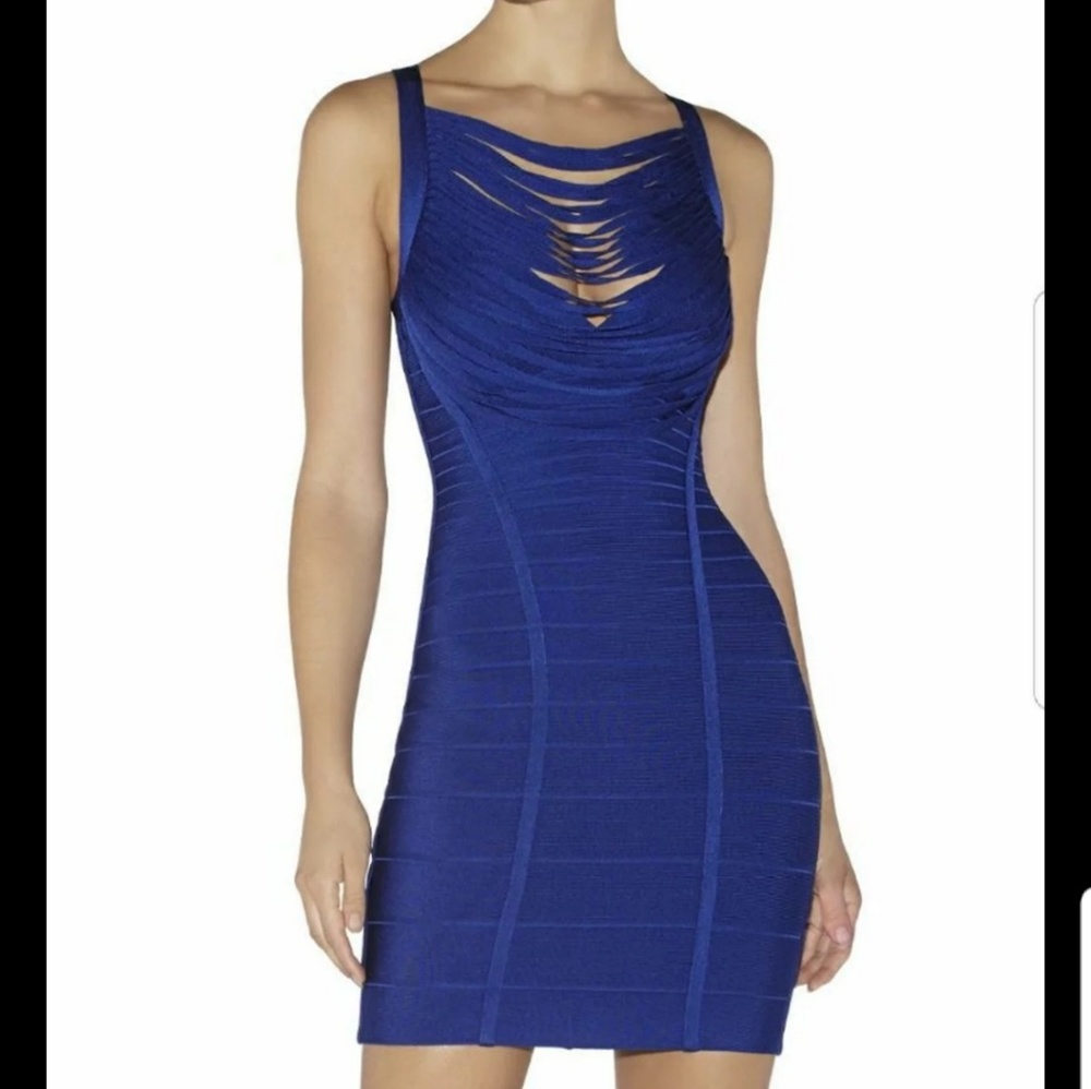 Herve Leger Royal Blue Bandage Dress